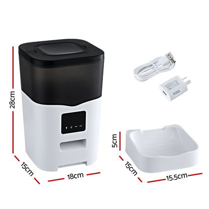 i.Pet Smart Pet Feeder with App Control (3L) - Coco & Harley - Pet Care > Dog Supplies > Dog Bowls, Feeders & Waterers - PET-FEEDER-3L-WIFI-WH