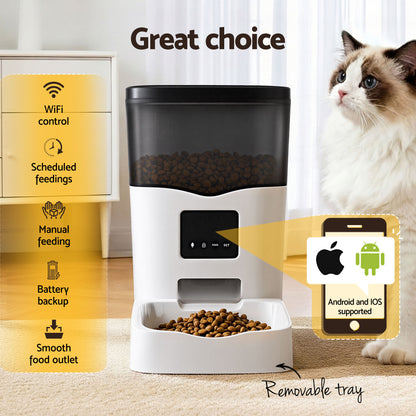i.Pet Smart Pet Feeder with App Control (3L) - Coco & Harley - Pet Care > Dog Supplies > Dog Bowls, Feeders & Waterers - PET-FEEDER-3L-WIFI-WH