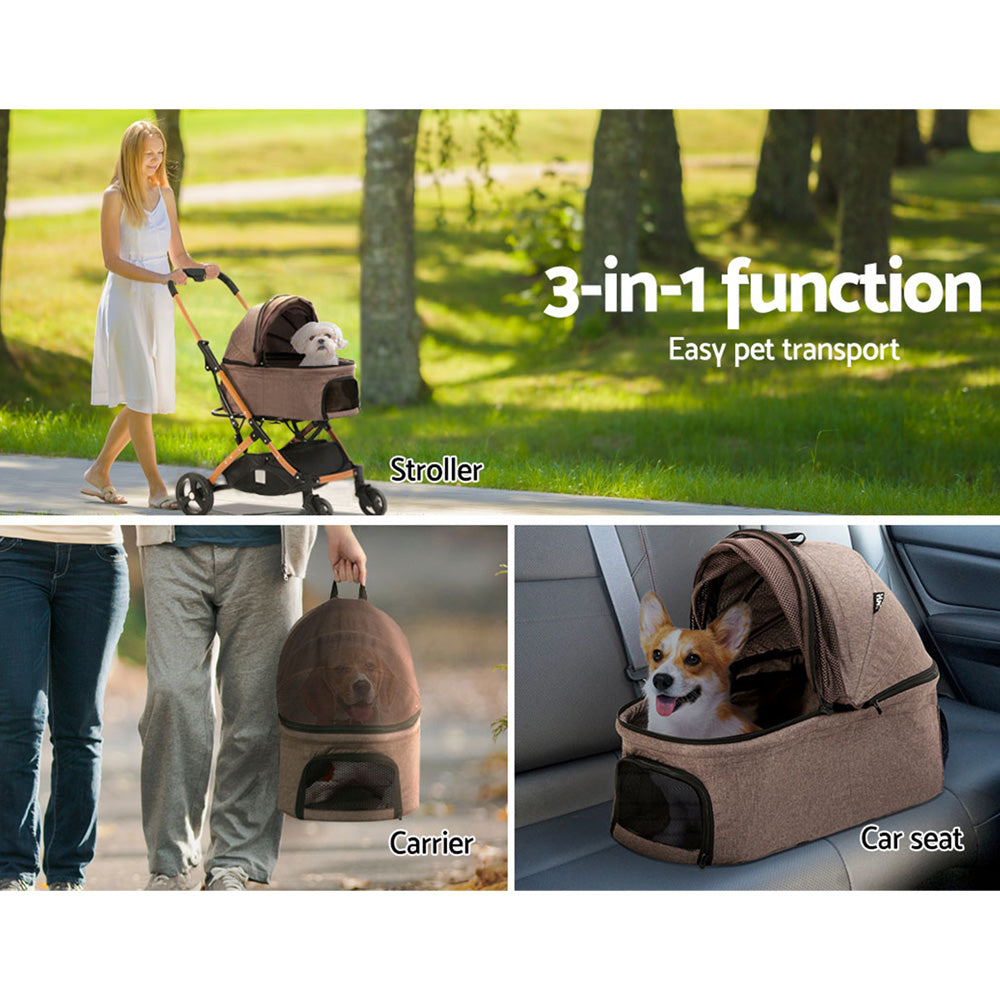 i.Pet Pet Stroller Travel Foldable 4 Wheels