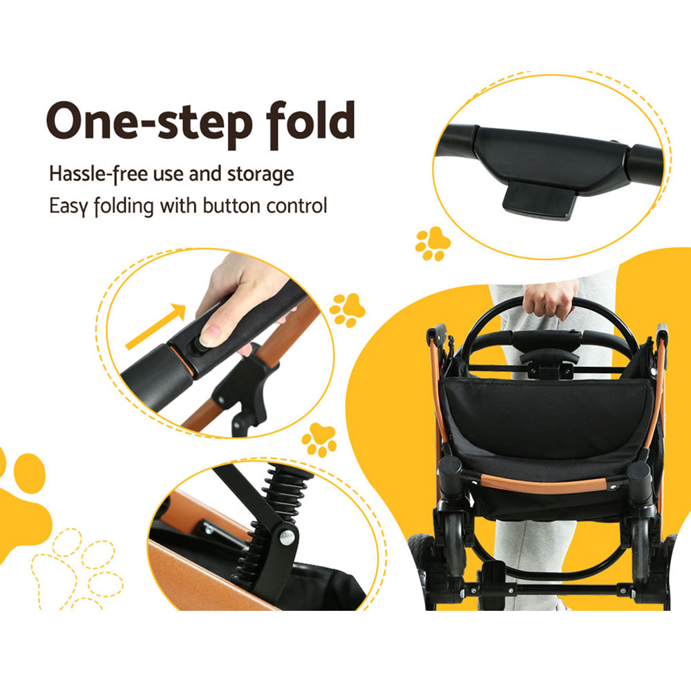 i.Pet Pet Stroller Travel Foldable 4 Wheels