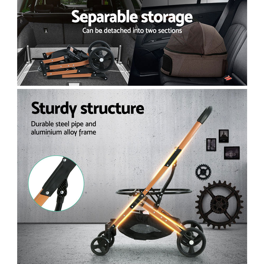 i.Pet Pet Stroller Travel Foldable 4 Wheels