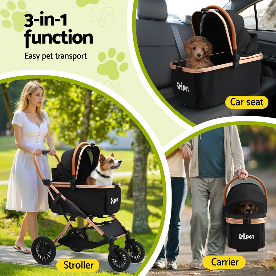 i.Pet Pet Stroller 3-in-1 versatile design