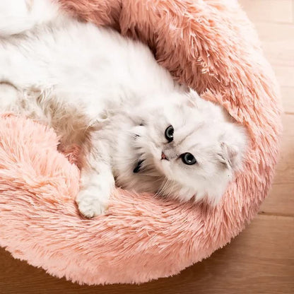 Cat Bed Fluffy Cat Bed Round Cat Bed Cat Furniture Cat Comfort Cat Sleeping Bed - Dark Brown / 24in