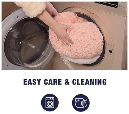 Cat Bed Fluffy Cat Bed Round Cat Bed Cat Furniture Cat Comfort Cat Sleeping Bed - Dark Brown / 24in