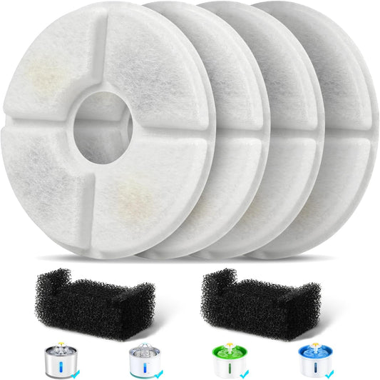 Pet Water Fountain Replacement Filters & Sponges Set