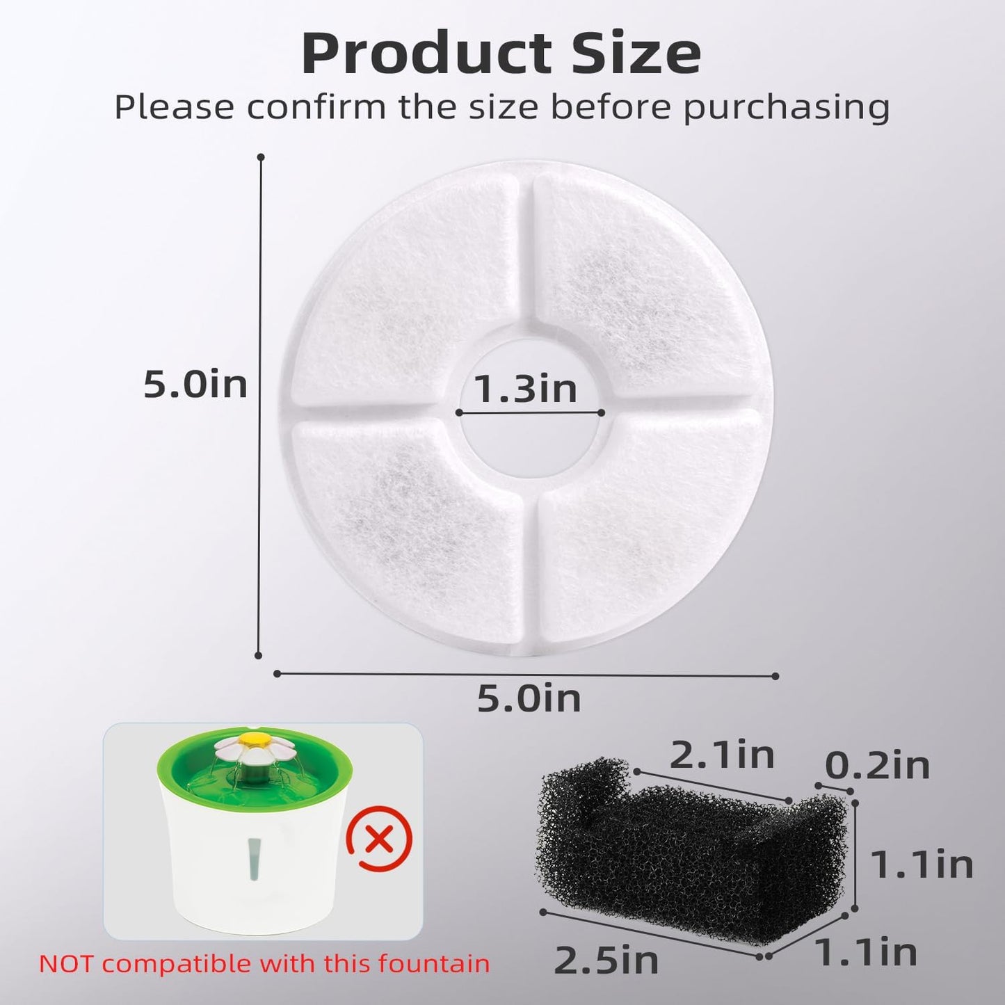 Pet Water Fountain Replacement Filters & Sponges Set