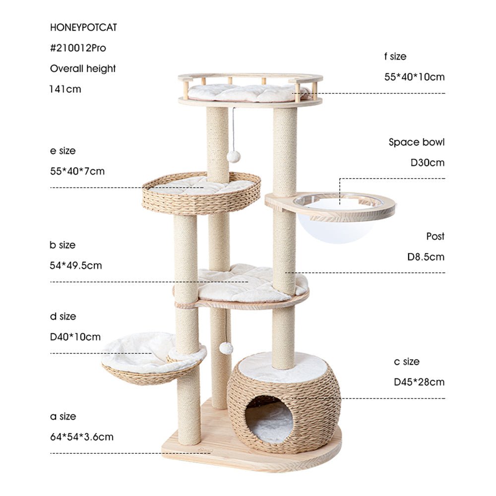 HONEYPOTCAT Cosy Woven Cat Perch 141.5cm - Coco & Harley - Pet Care > Cat Supplies > Cat Furniture - V390-210012PRO