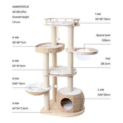 HONEYPOTCAT Cosy Woven Cat Perch 141.5cm - Coco & Harley - Pet Care > Cat Supplies > Cat Furniture - V390-210012PRO
