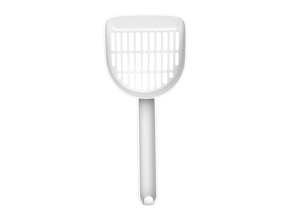 White litter scoop on a white background