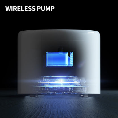 Wireless pump with blue light on a dark background