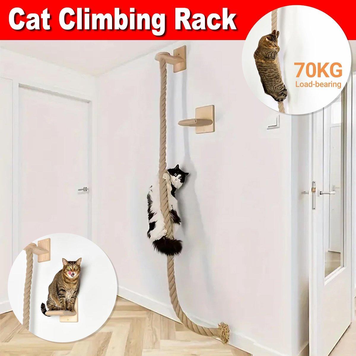Cat Climbing Rope and Jumping Platform - Coco & Harley - Pet Care > Cat Supplies > Cat Scratchers - V528-CAT-CLIMBER-15DK-491437