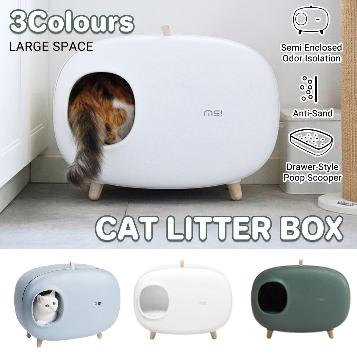 Cat Litter Box Semi-closed Cat Supplies Cat Toilet Drawer Large Cat Litter Box - Green