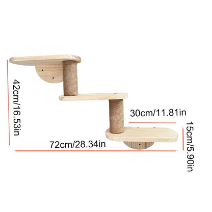 Wall Mounted Cat Climbing Shelf - Coco & Harley - Pet Care > Cat Supplies > Cat Furniture - V528-CAT-STAIRS-3-262026