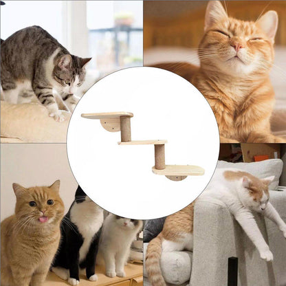 Wall Mounted Cat Climbing Shelf - Coco & Harley - Pet Care > Cat Supplies > Cat Furniture - V528-CAT-STAIRS-3-262026