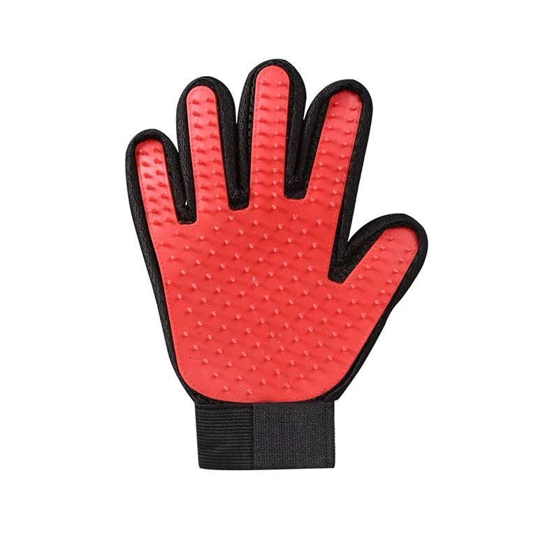 Pet Dog Cat Massage Hair Removal Grooming Comb Touch Cleaning Brush Magic Glove - Pink Left Hand