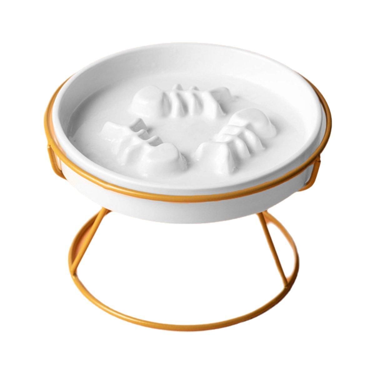 Ceramic Elevated Cat Bowl - Black Bowl-Black Stand