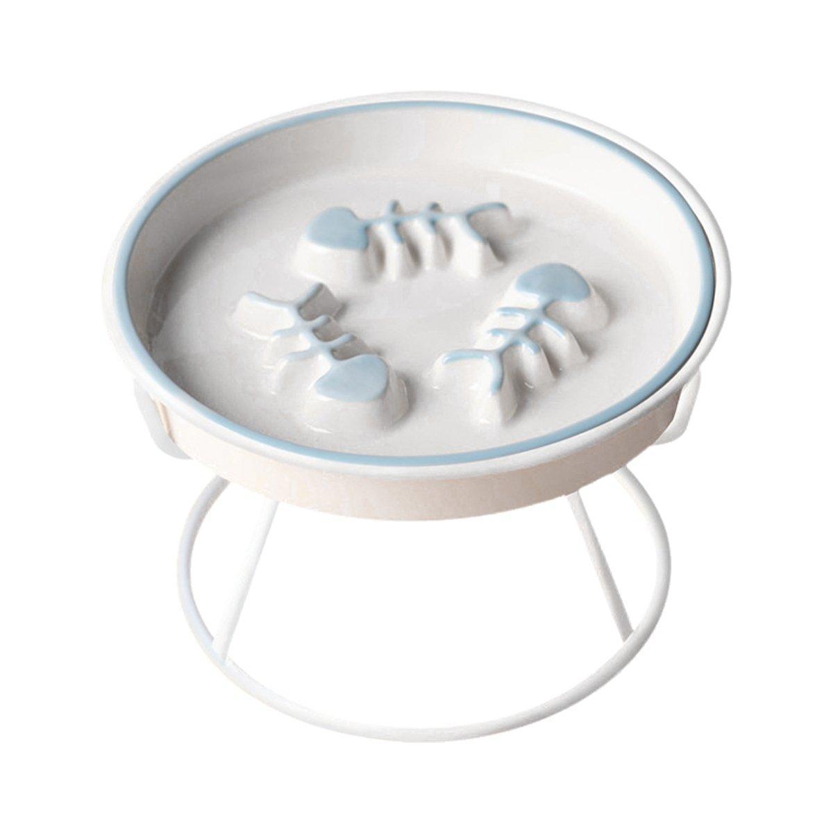 Ceramic Elevated Cat Bowl - Black Bowl-Black Stand