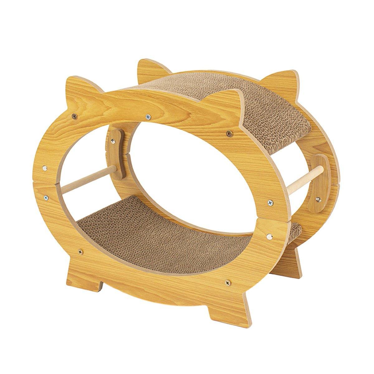 Durable Cat Scratcher Lounge Corrugated Scratching Wood Board - Oval