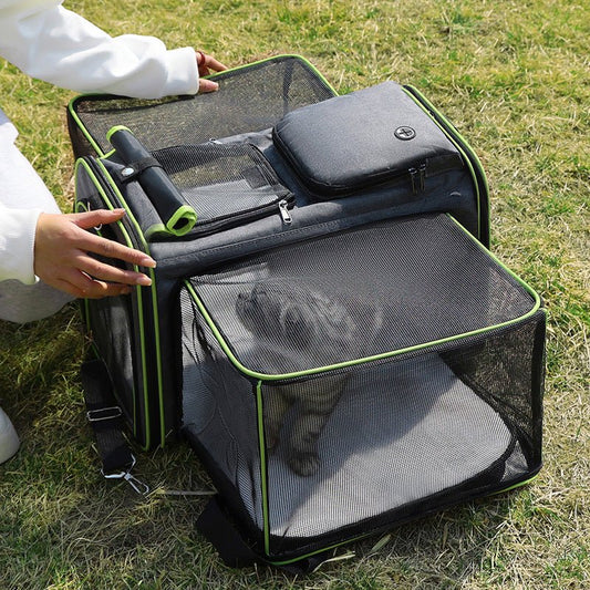 Foldable Pet Carrier Large - Coco & Harley - Pet Care > Cat Supplies > Cat Carriers & Crates - V888-ELOSUNG13140