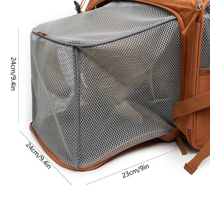Pet Carrier Backpack - Brown - Coco & Harley - Pet Care > Cat Supplies > Cat Carriers & Crates - V888-ELOSUNG19178