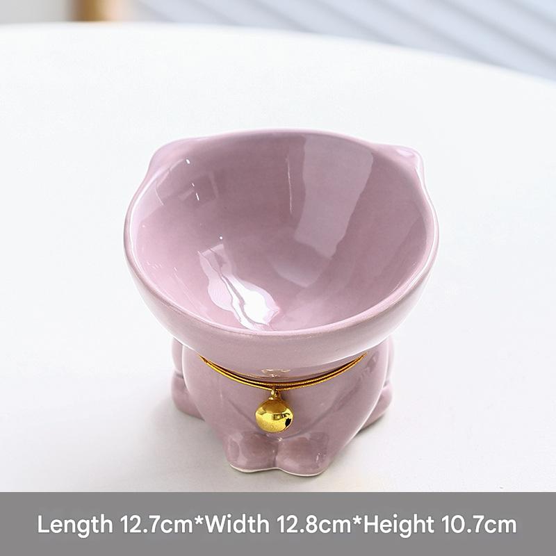 Ceramic Cat Bowl - Purple
