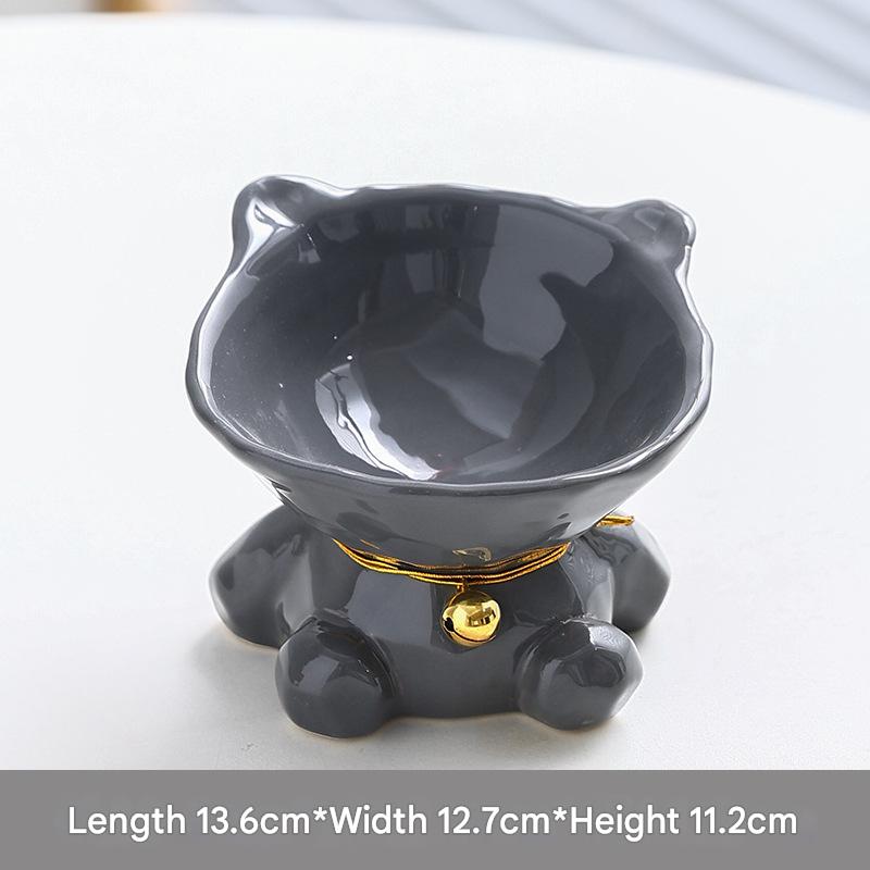 Ceramic Cat Bowl - Grey
