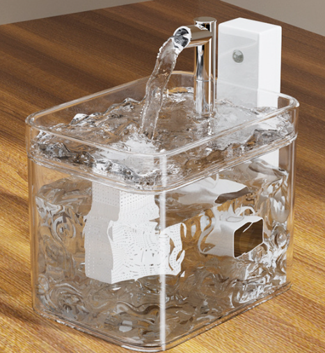 Wireless Sensor Pet Water Fountain - 1.5L - Transparent