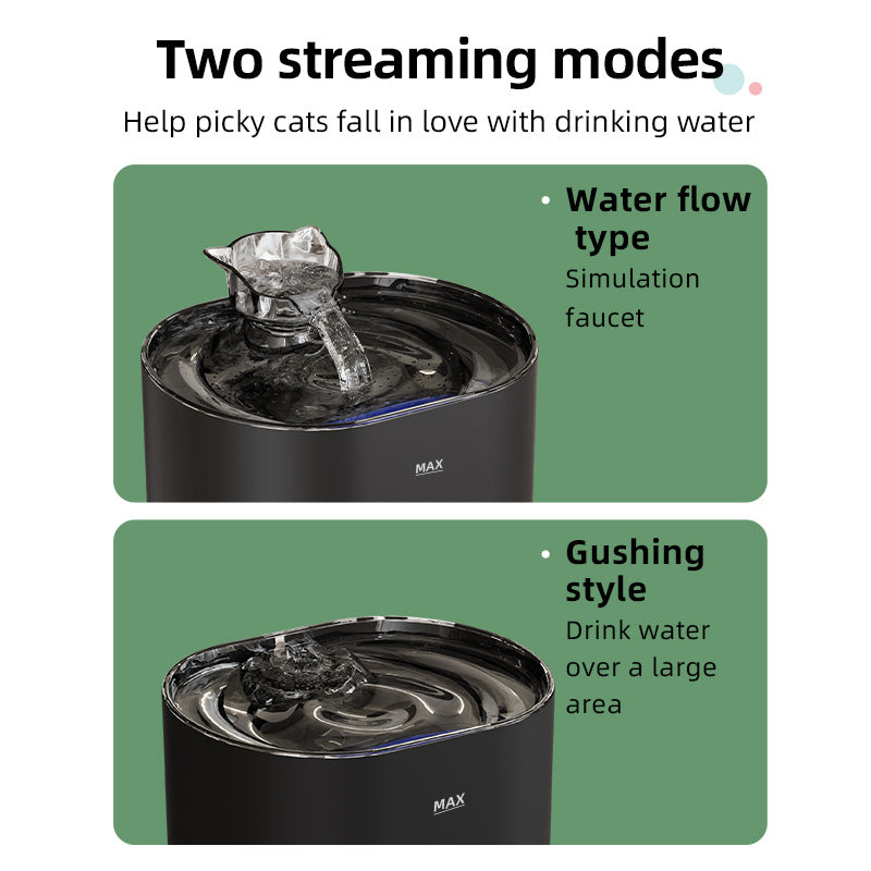 Automatic Pet Drinking Fountain - Filtered Flowing Water