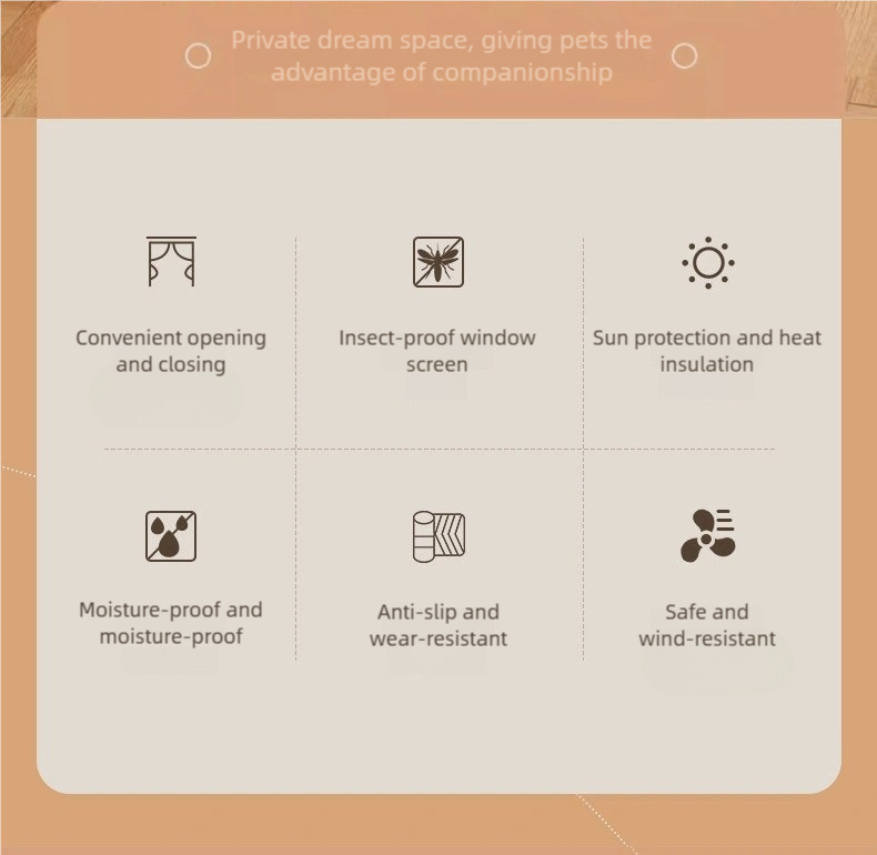 Small Size Pet Tent for Cats & Dogs(Khaki) - Portable Comfort Shelter with Soft Cushion