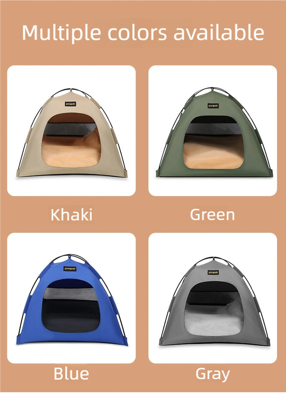 Small Size Pet Tent for Cats & Dogs(Grey) - Portable Comfort Shelter with Soft Cushion