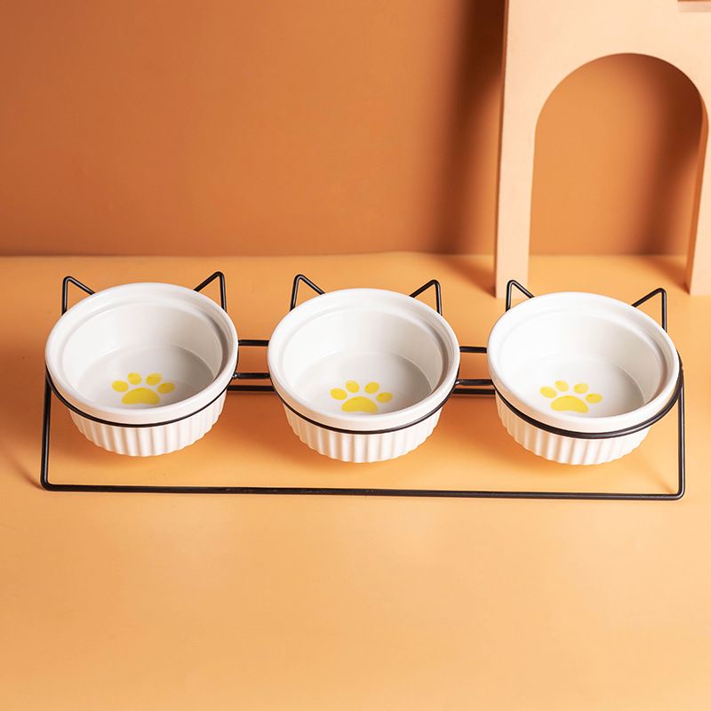 Triple Slanted Ceramic Pet Feeding Station - Coco & Harley - Pet Care > Cat Supplies > Cat Bowls, Feeders & Waterers - V888-ELOSUNG49881
