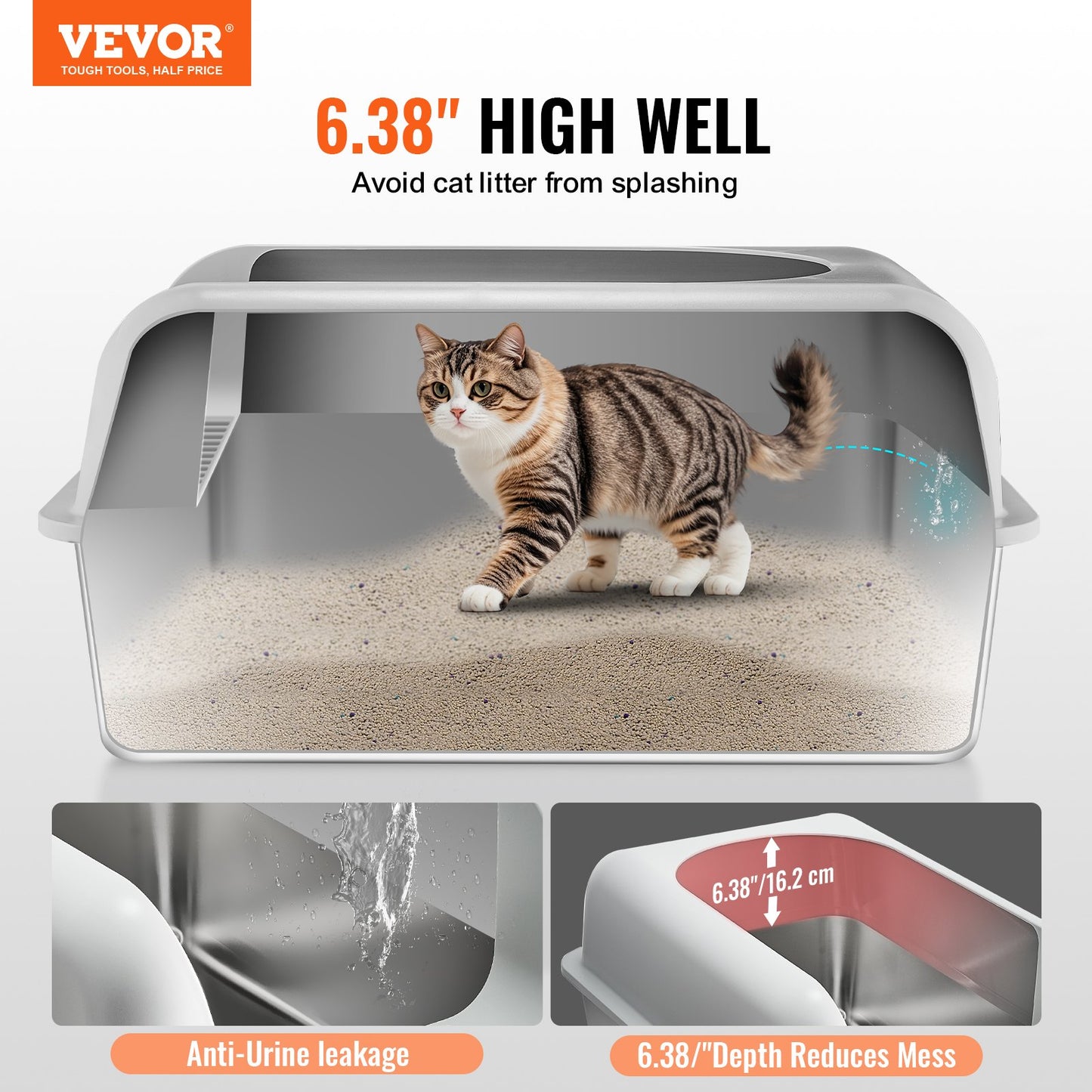 Stainless Steel Cat Litter Box - Coco & Harley - Pet Care > Cat Supplies > Cat Litter - V952-BKFSMSPBXGSLHVLT6V0