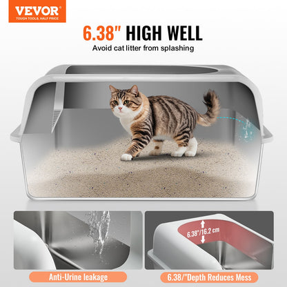 Stainless Steel Cat Litter Box - Coco & Harley - Pet Care > Cat Supplies > Cat Litter - V952-BKFSMSPBXGSLHVLT6V0