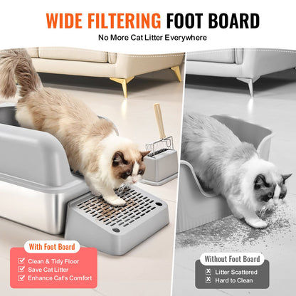 Stainless Steel Cat Litter Box - Coco & Harley - Pet Care > Cat Supplies > Cat Litter - V952-BKFSMSPBXGSLHVLT6V0