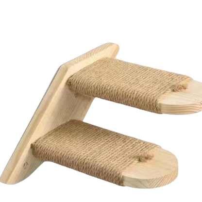 Solid Wood Wall-Mounted Cat Climbing Ladder