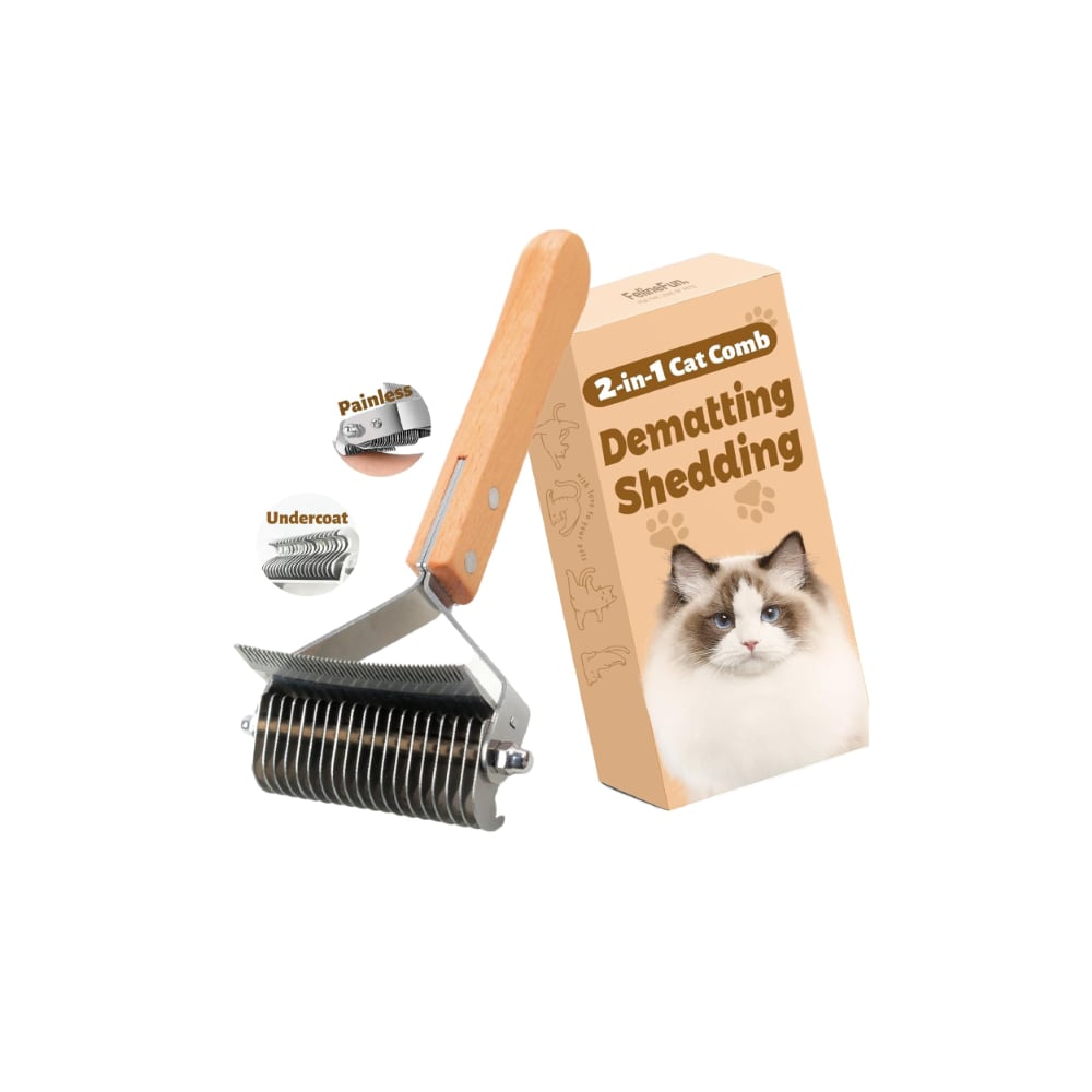 FelineFun Cat Brush for Dematting & Deshedding