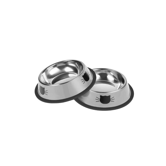 Non-Slip Stainless Steel Cat Food Bowls